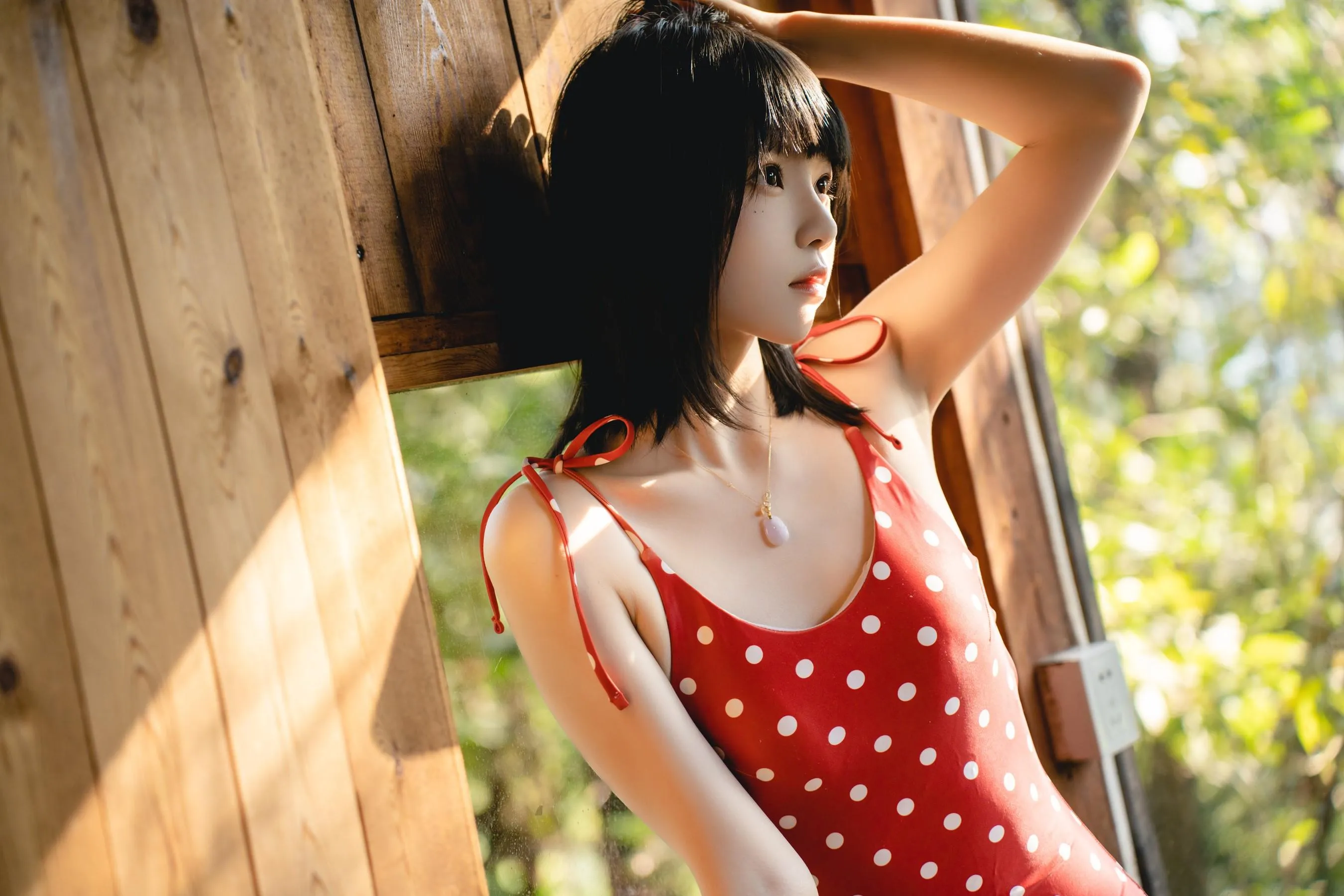 桜桃喵 – NO.150 红波点 [46P]插图5